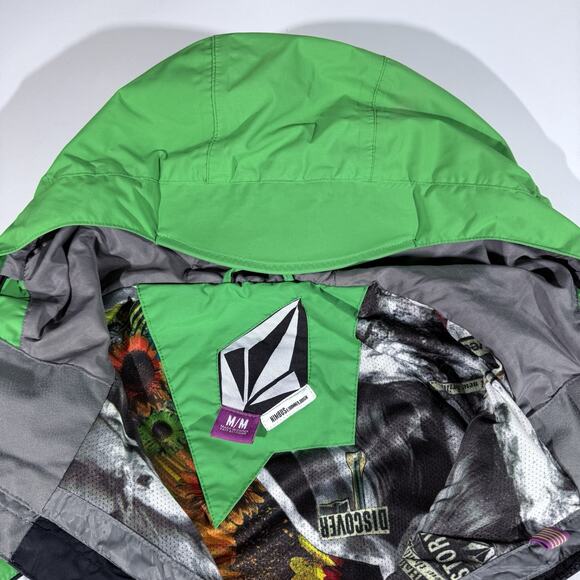 Volcom Nimbus Snowboard Ski Green White Black Blast Jacket Men M Hooded G065008 - Picture 4 of 16